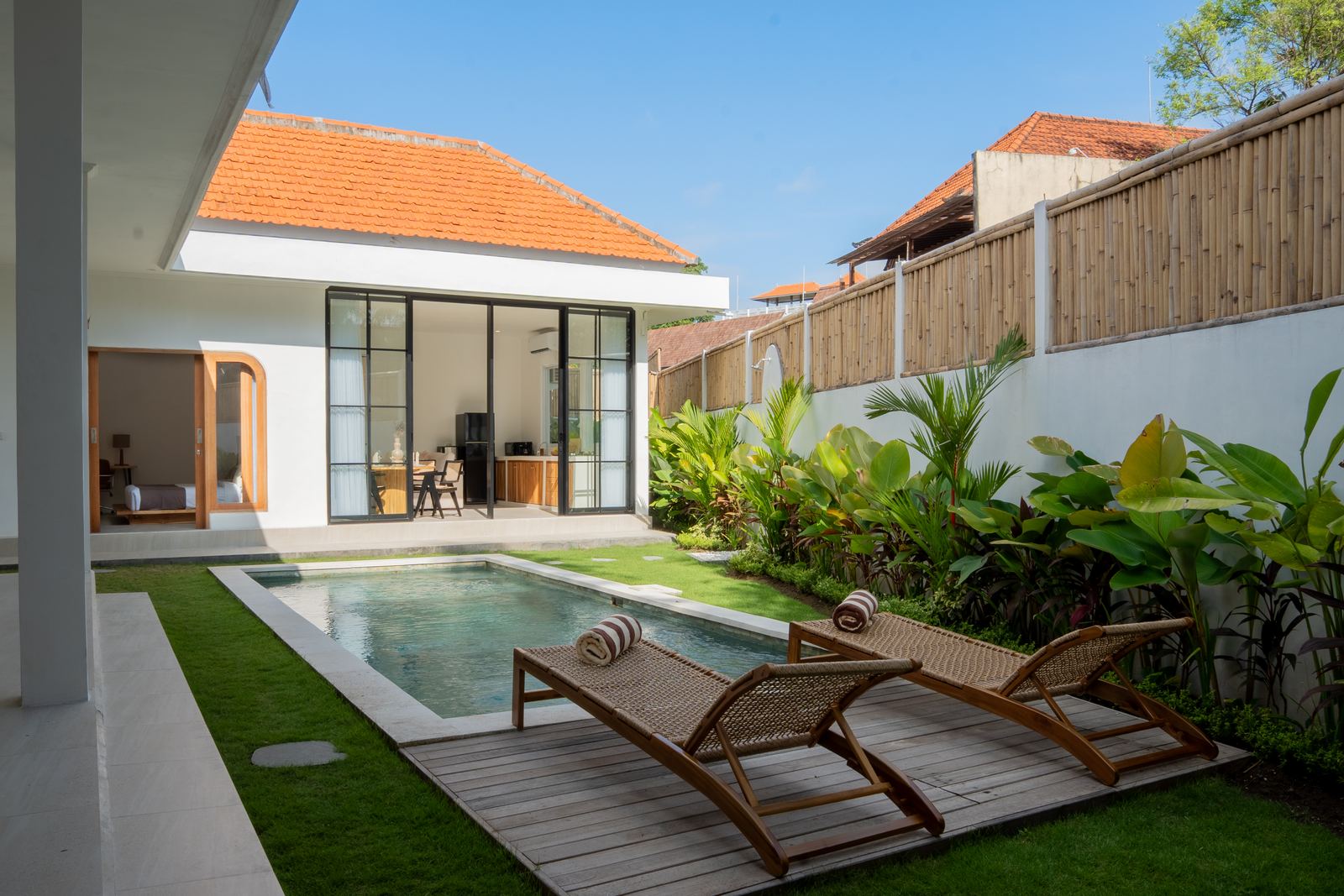 Pool and sun loungers
