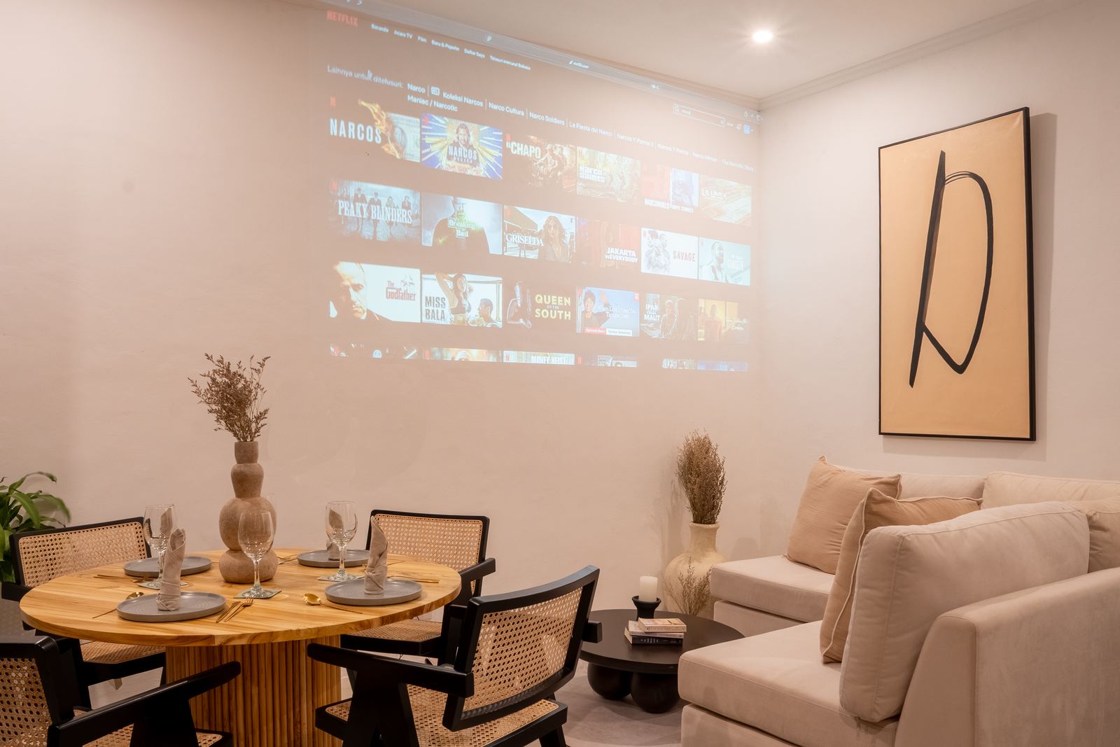 Cinema projector in the living room