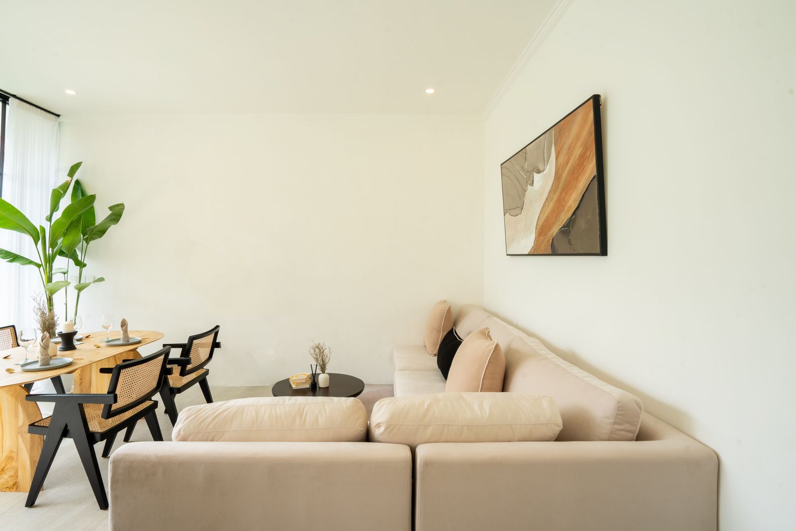 Living room and dining table